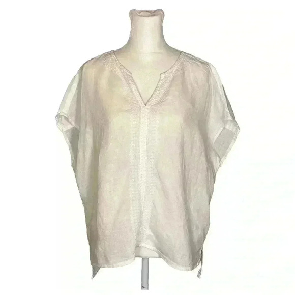 House of Harlow REVOLVE Linen Embroidered Top Medium White - Picture 1 of 12